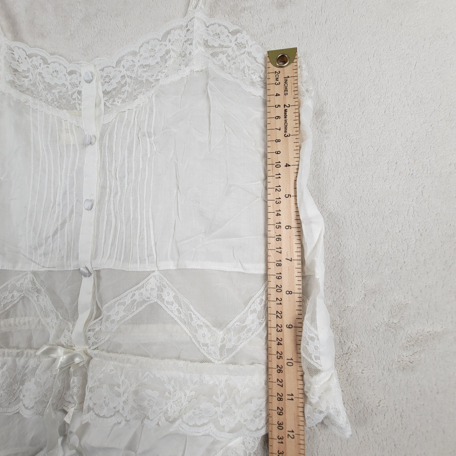 Women’s Vinta 90’s Victoria’s Secret Sz M Teddy Bodysuit Ivory Lace Satin Bridal
