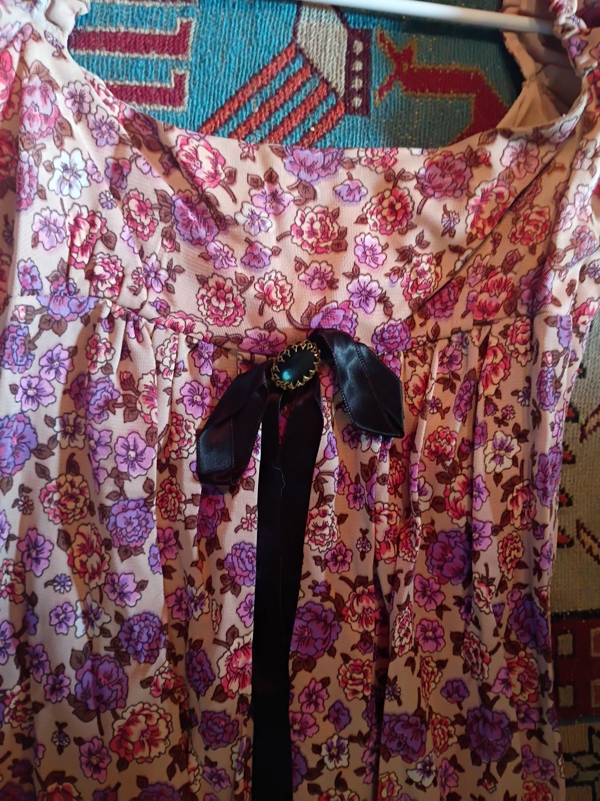 VTG S. Howard Hirsch Floral Prairie Maxi Dress 60’s Small