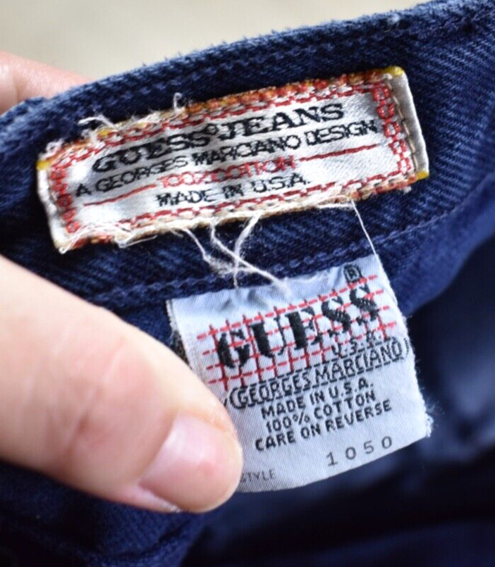 80s 90s GUESS Jeans Navy Blue High Rise Tapered Leg VTG 1990s