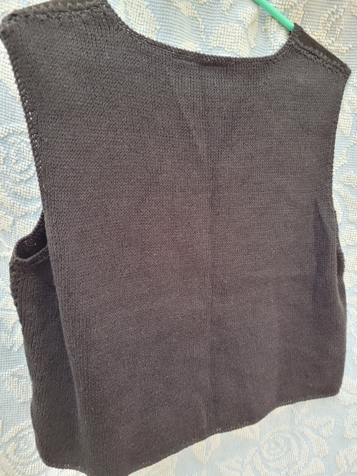 Vintage Erika Black Patchwork Suede Leather Boho Hippie Vest L Medieval Cosplay