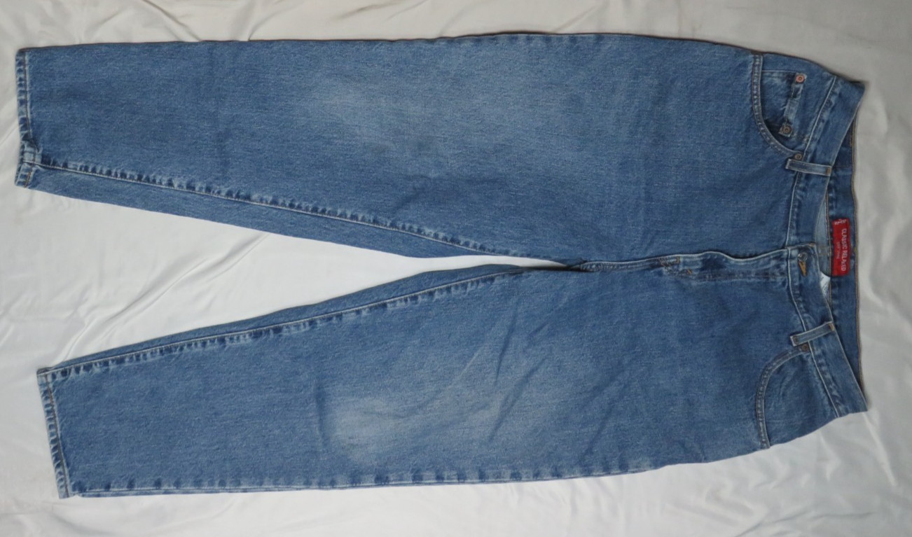 LEVIS BLUE JEAN WOMENS 550 16 MED (36×30) RELAXED TAPER COTTON DENIM VTG 2003