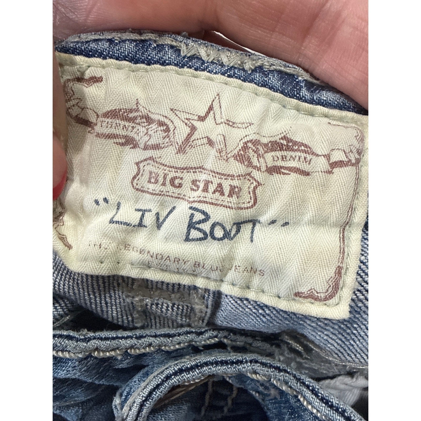 Big Star Y2K Low Rise Bootcut Jeans Womens 30 Embroidered Denim Blue