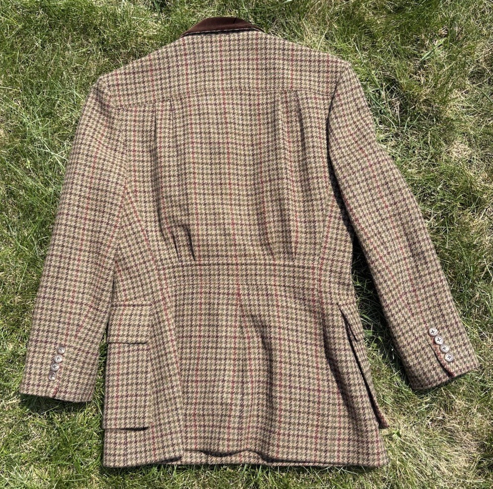 Vintage Ralph Lauren Womens Brown Plaid Wool Tweed Blazer/Jacket • Size 8