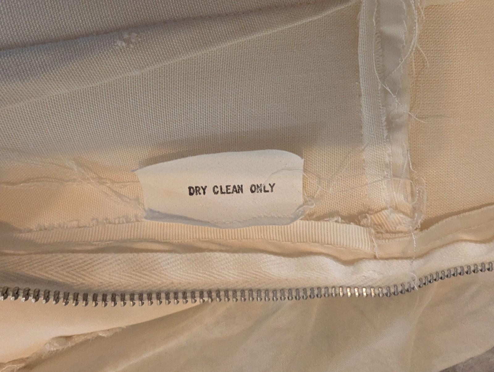 Vintage 1960s Fink Original Ivory Wedding Dress Satin Applique Lace Pearl