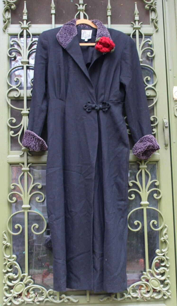 Vintage 1980 s B E A U DAV-ID Gothic Victorian Long Jacket Size 14