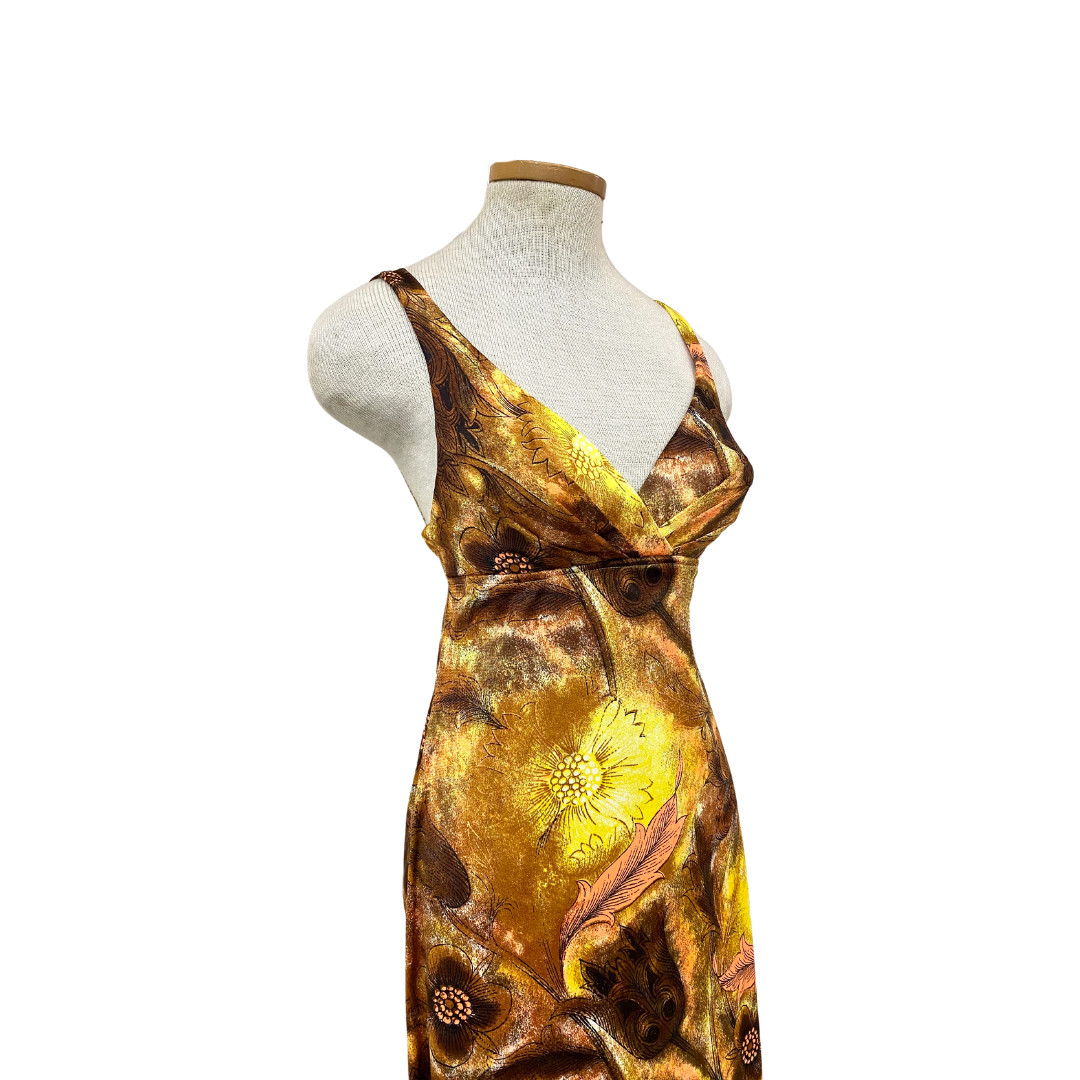 Vtg 60s Designer Rare Catalina Swimwear Lounge Resort Tropical Swim Dress Maxi