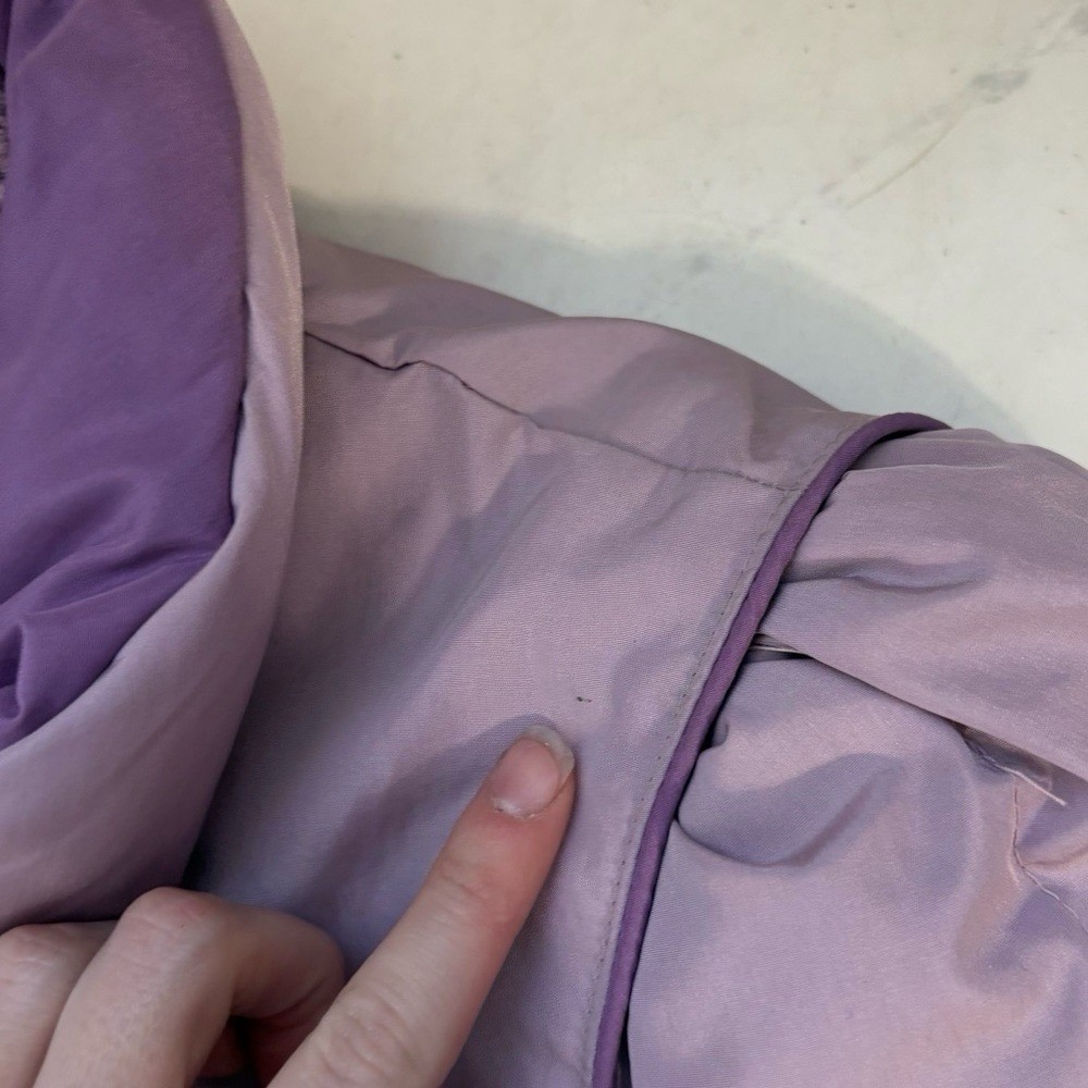 Vintage Sno Down Size Large Lilac Purple Down Filled Trench Coat Winter Outdoor