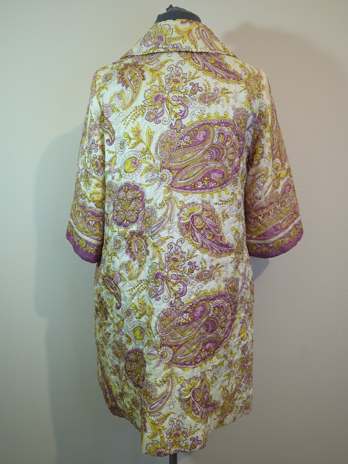 Vtg 1960’s Diana Dean By Julius Lonschein Quilted Coat Size Lg • Light Weight