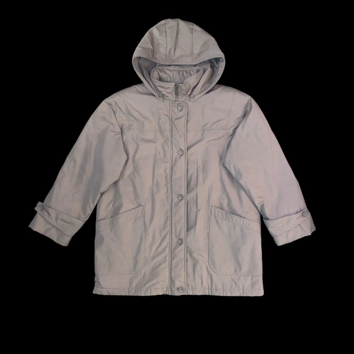 Vintage 80s London Fog Oversized Tan Parka Snow Coat Size 16 Made in Taiwan ROC