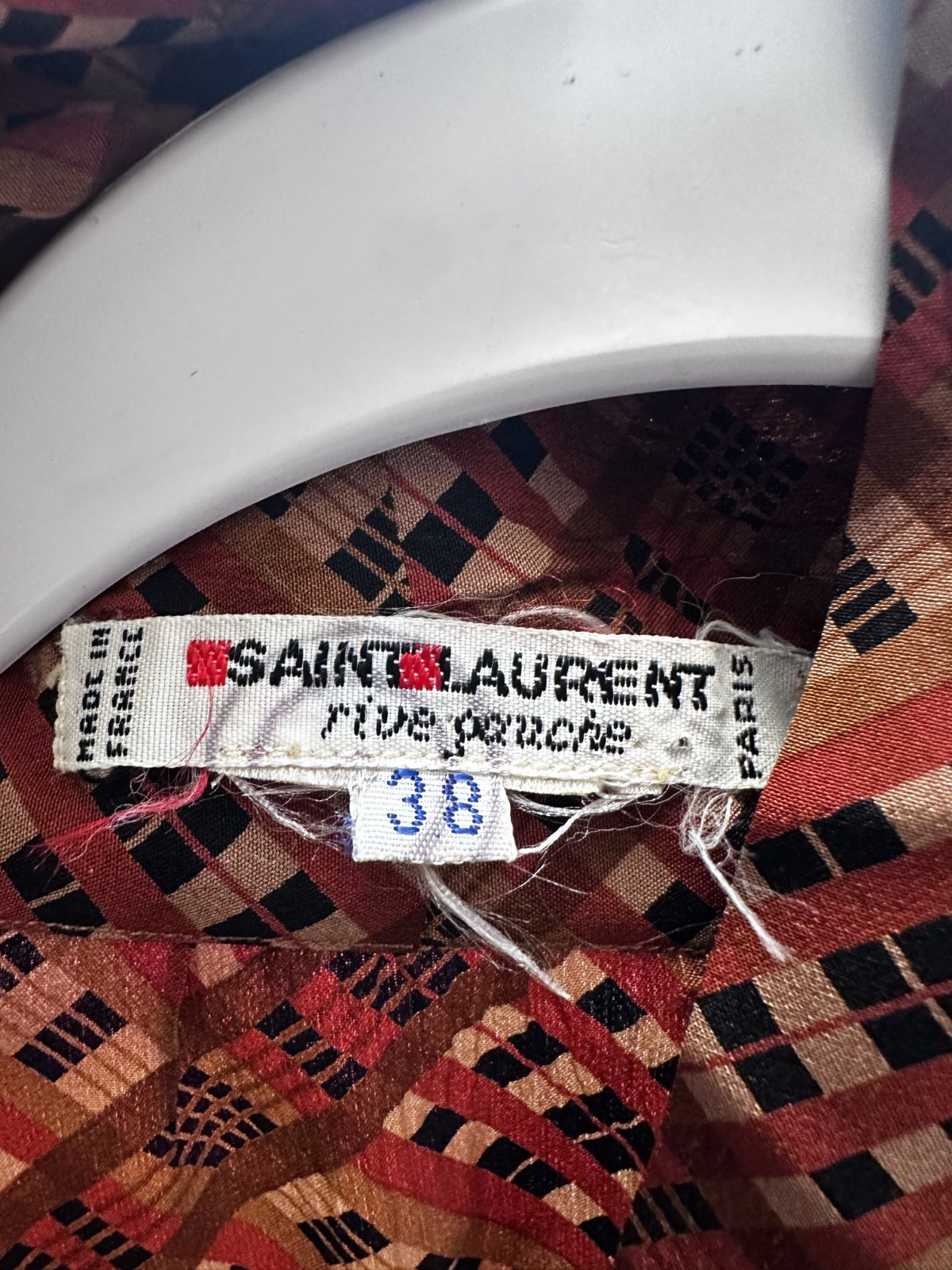 Vintage Yves Saint Laurent Rive Gauche Pussy Bow Silk Blouse Size 38
