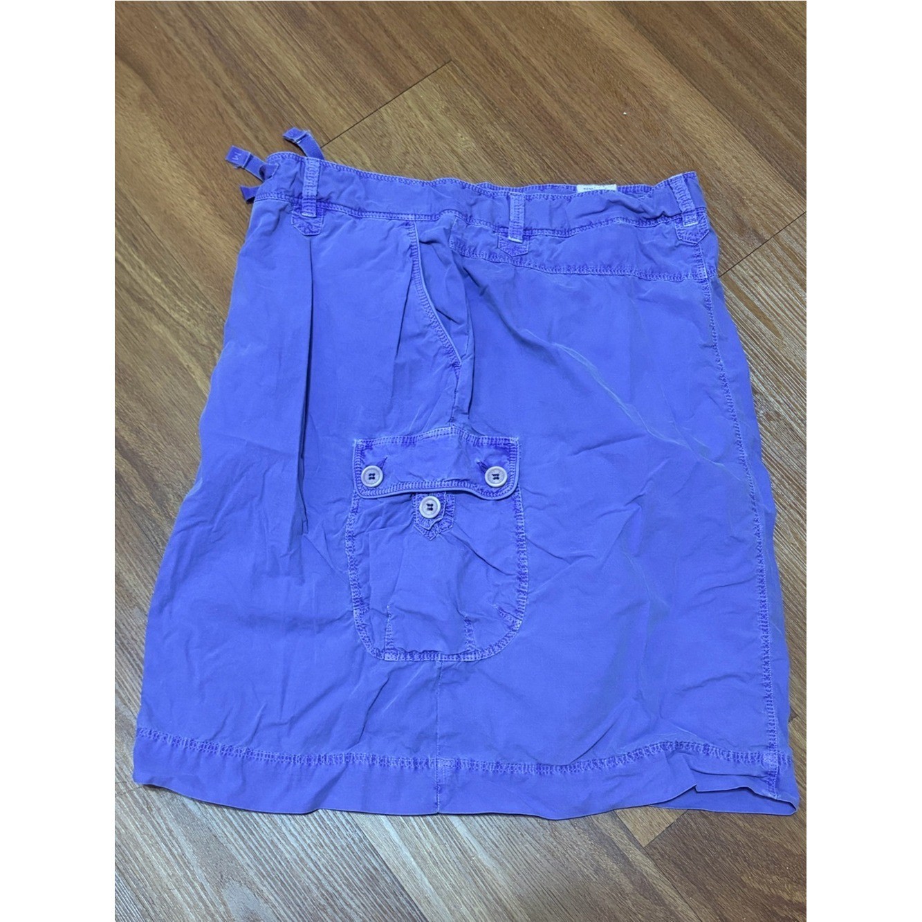 Vintage Marina Yachting 100% Cotton Purple Cargo Midi Skirt Fits Size 10/L GUC