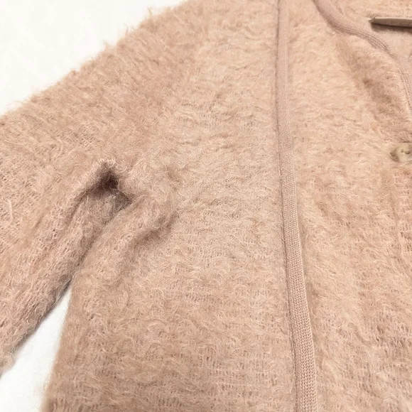 Pitlochry Mohair Wool Scottish Vintage Cardigan Coat Textured With Pockets