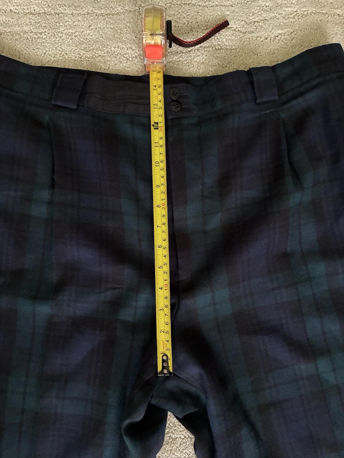 Vintage Giorgio Sant Angelo Wool Plaid Trousers 38 waist prep/dark academia