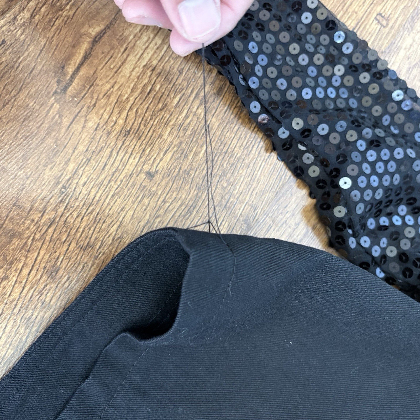 Vintage 80s Black Sequin Embellished Cropped Bolero Jacket Brand Switch Medium