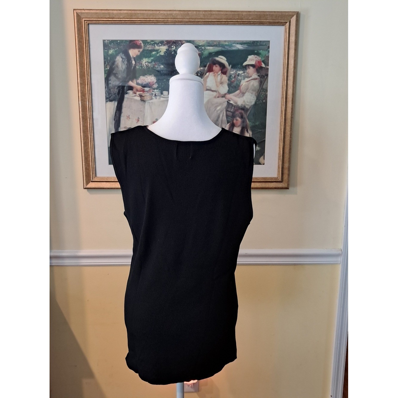 Ruby Rd. Classic Black Sleeveless V-Neck Top Size L