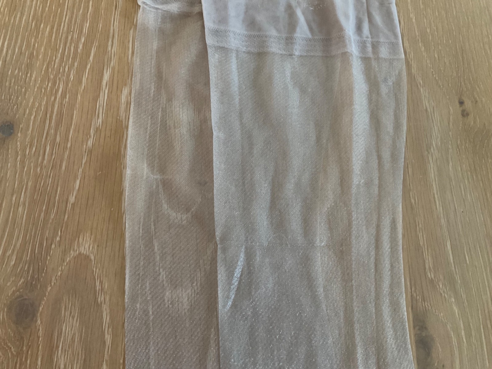 Alberts First Quality Seamless Silvery Sparkle Stockings Reinforced Toe Sz 10