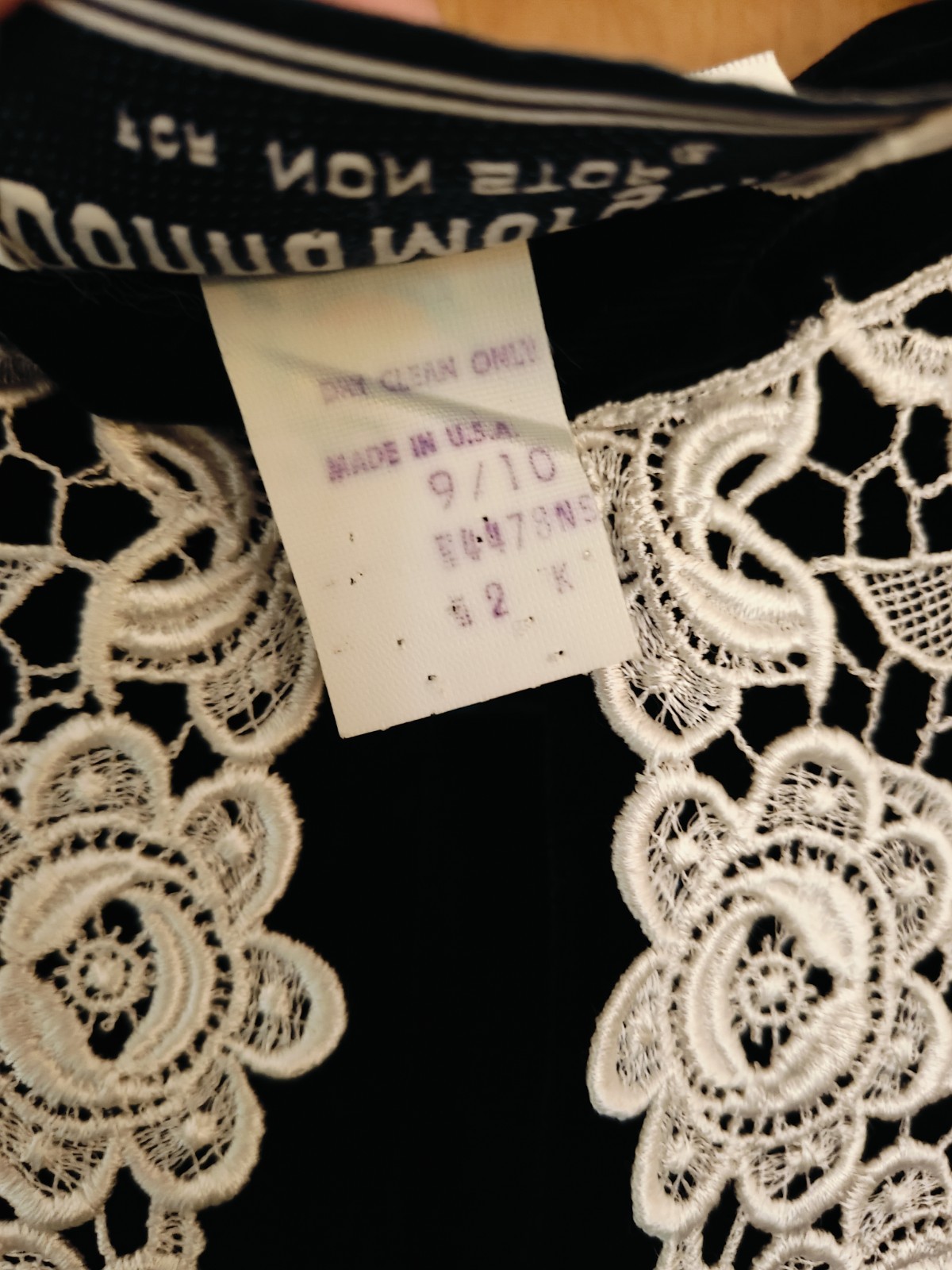 Donna Morgan For Non Stop Black Velvet Long Dress Vintage Lace Size 9/10 No Belt
