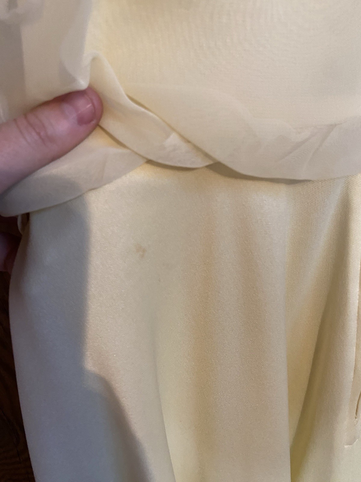 1970s Glamorous Yellow Chiffon Shawl Collar Maxi Dress-Ladies Size 4/6