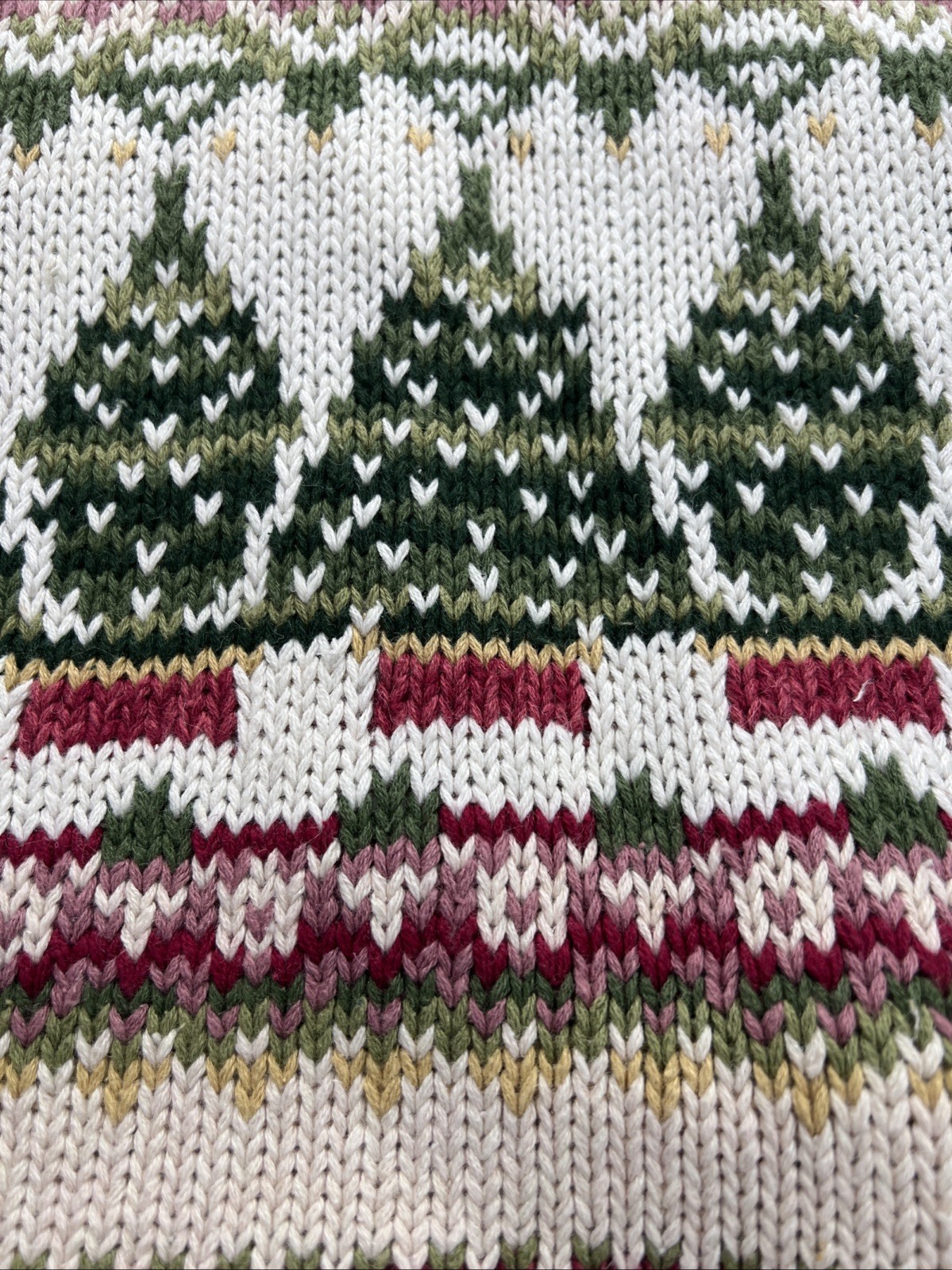 VTG Heirloom Collectibles Cardigan Sz L Knit Sweater Christmas Holiday Tree Bead