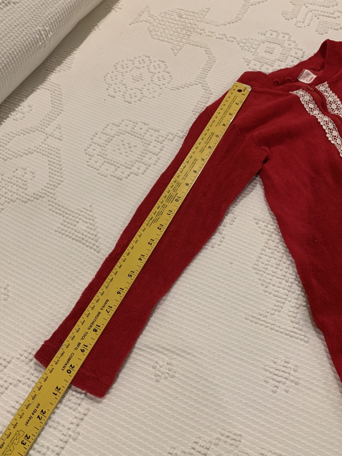 VTG Sears Women’s S 32/34 Red Zip Up Sexy 1 Piece Loungewear Stretch Terry Knit