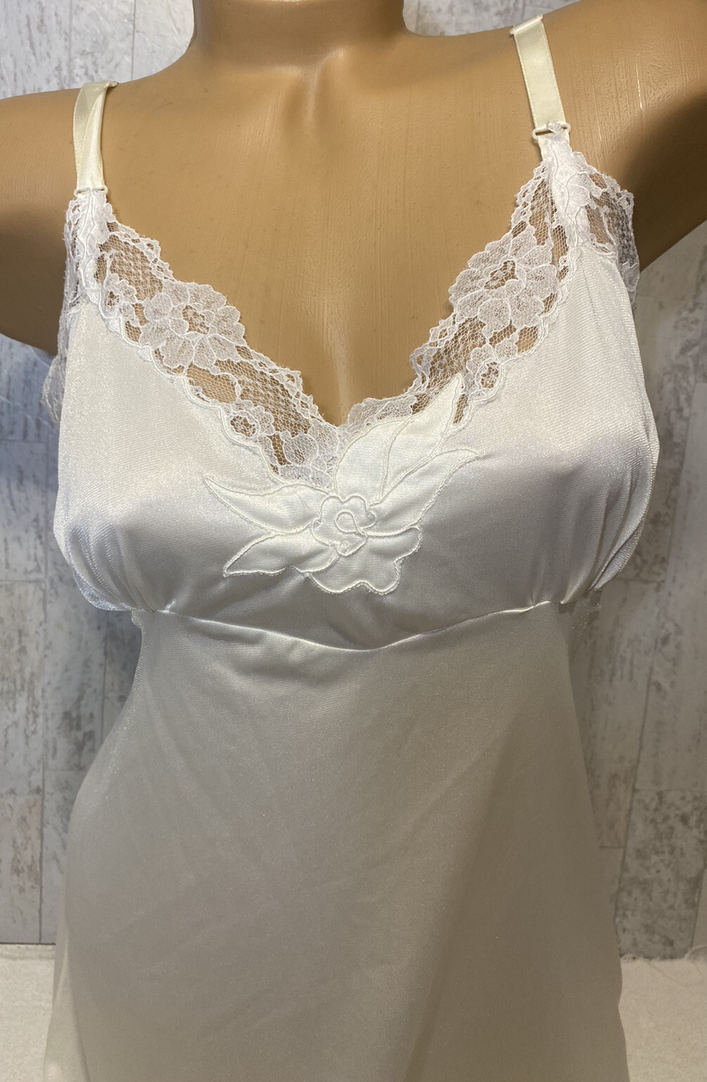 VTG Full Dress slipChemise Richform 100% Nylon Retro Négligée Lingerie Gown #L72