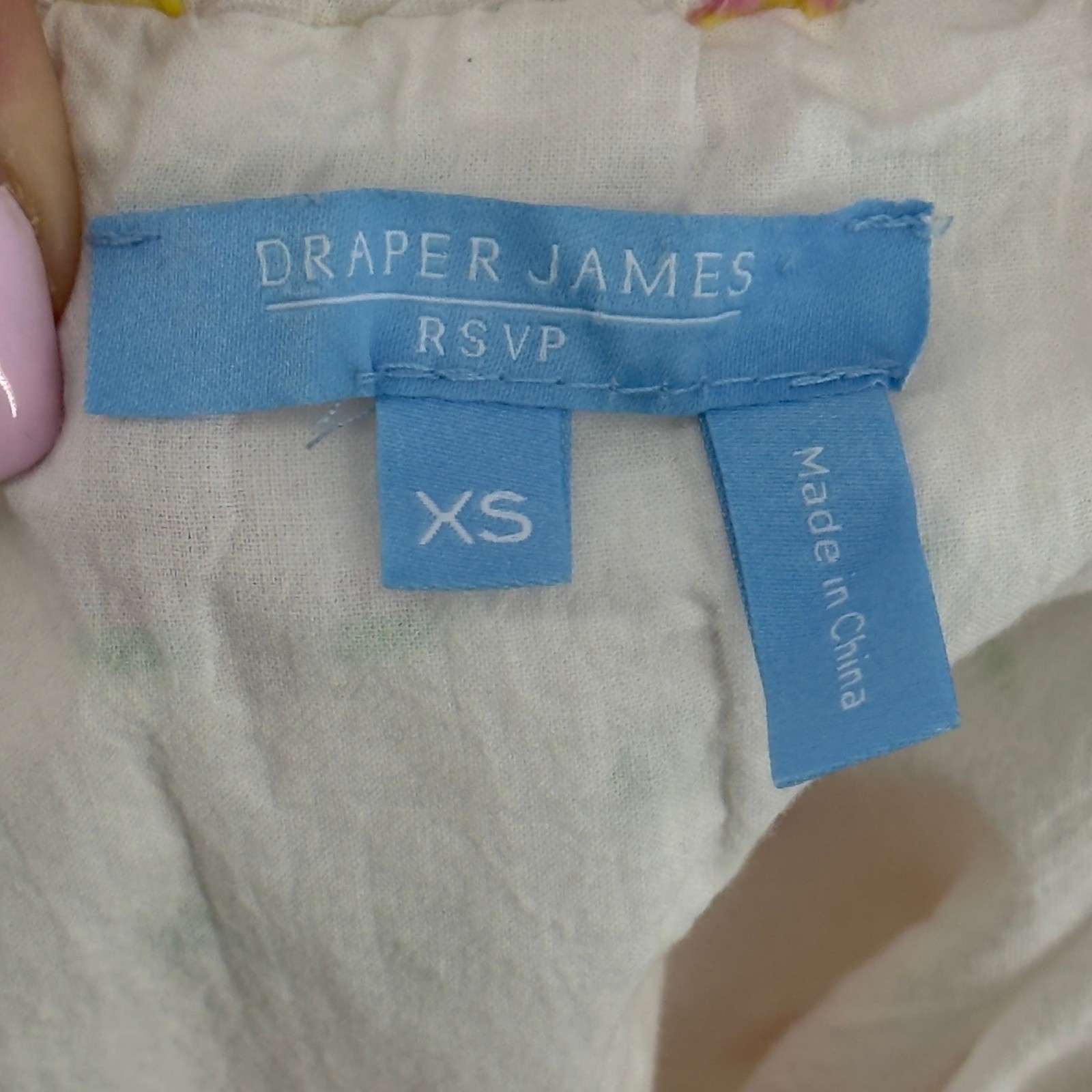 Draper James RSVP White Clip Dot Midi Dress XS Rainbow Tiered Cottagecore