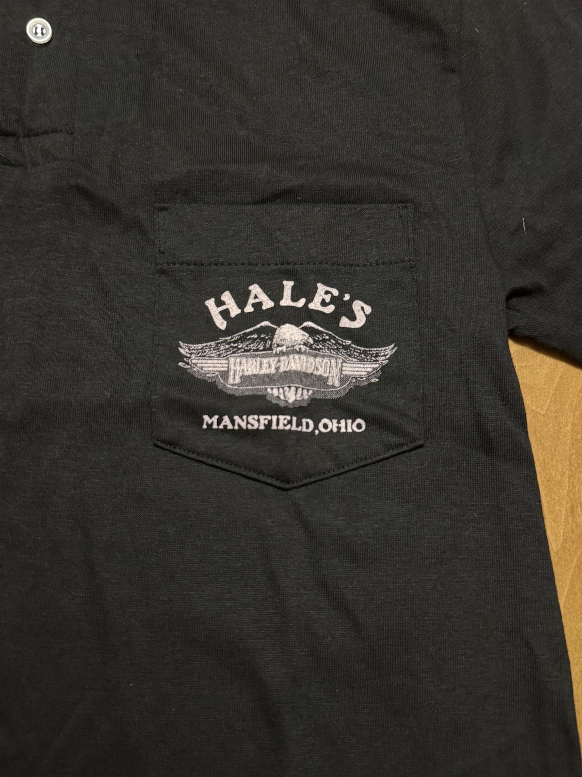 Vtg 80s Harley Davidson Women’s Collared Shirt HALE’s Mansfield, OH Sz. S Thin