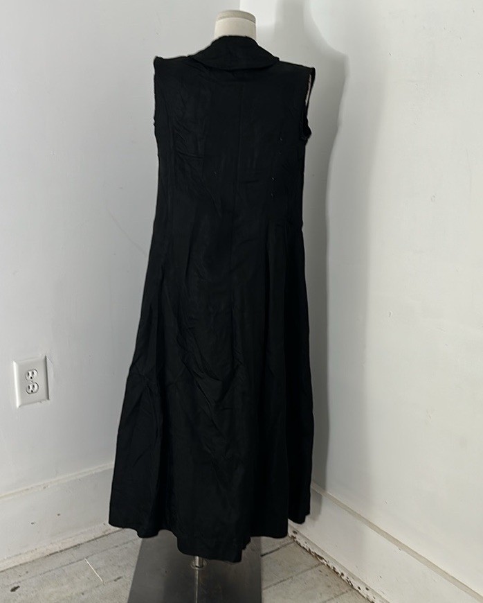 Antique Mourning Era Edwardian Black Duster Overcoat