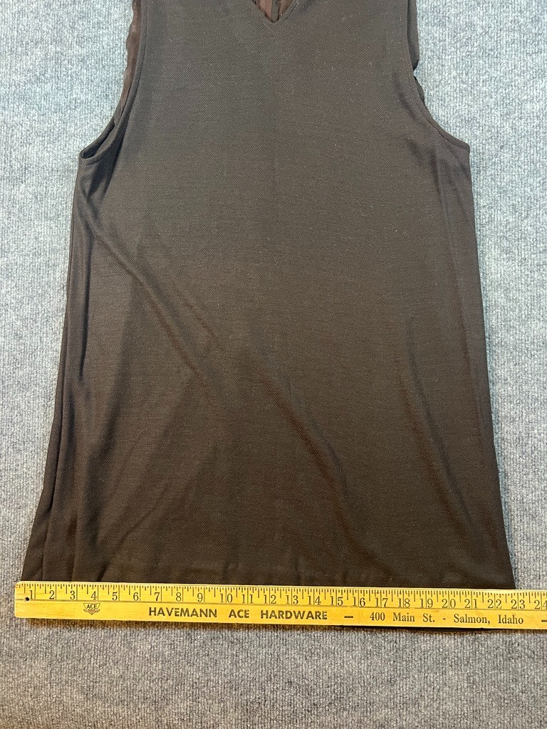 Vintage 50s Or 60s Glenbrooke Brown V-Neck Dress Size M? L?