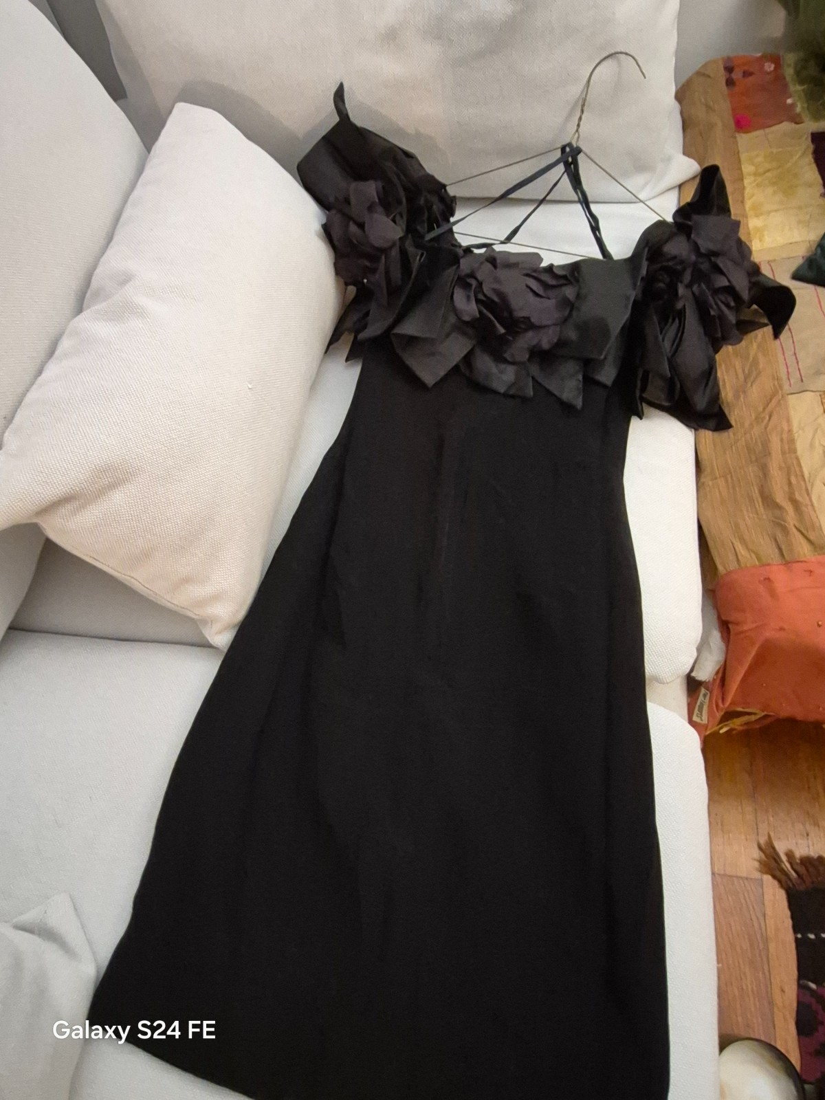 VTG 80s Victor Costa Bergdorf Goodman Black Rosette Bow Dress Size 2
