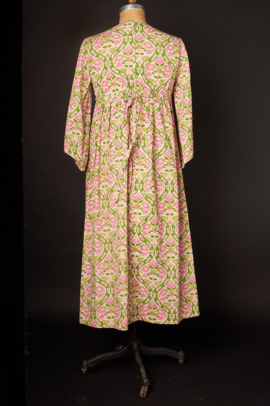 Vintage 1970s Pink and Green Caftan Style Dress