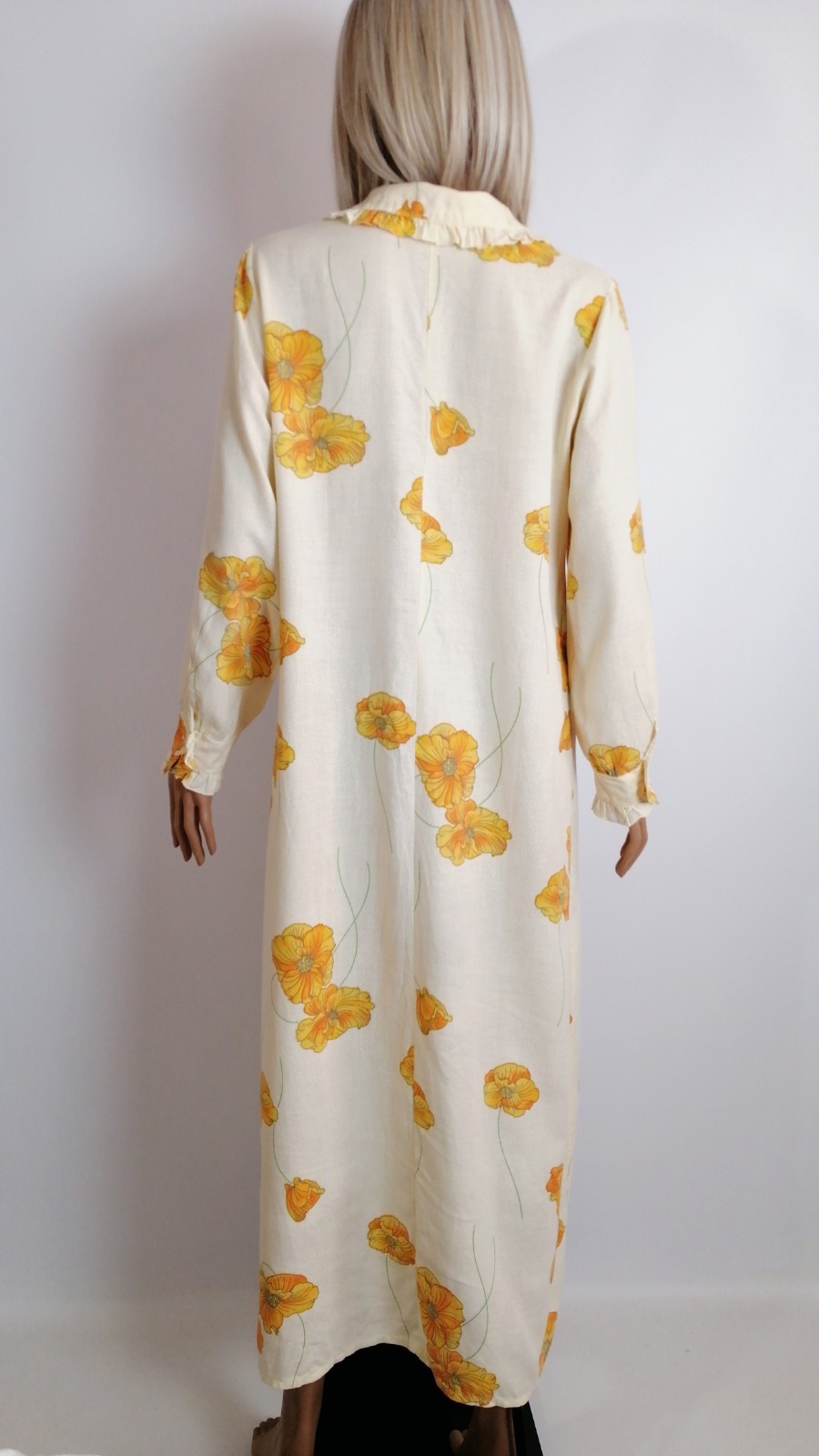 Vintage 70’/ ’80 Beldona Floral House Dress Lounge Gown Modal Cotton EU 40