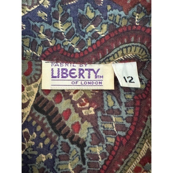 Vintage Liberty of London Wool Blouse Size 12 Paisley