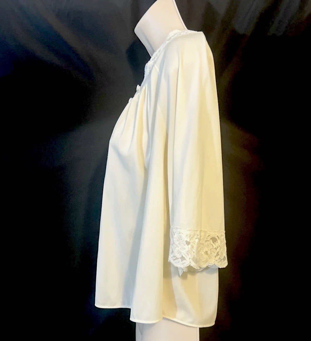 Vintage Shadow Line Caplet Robe Sz Small White Short, Classy Lingerie, ￼Lace￼