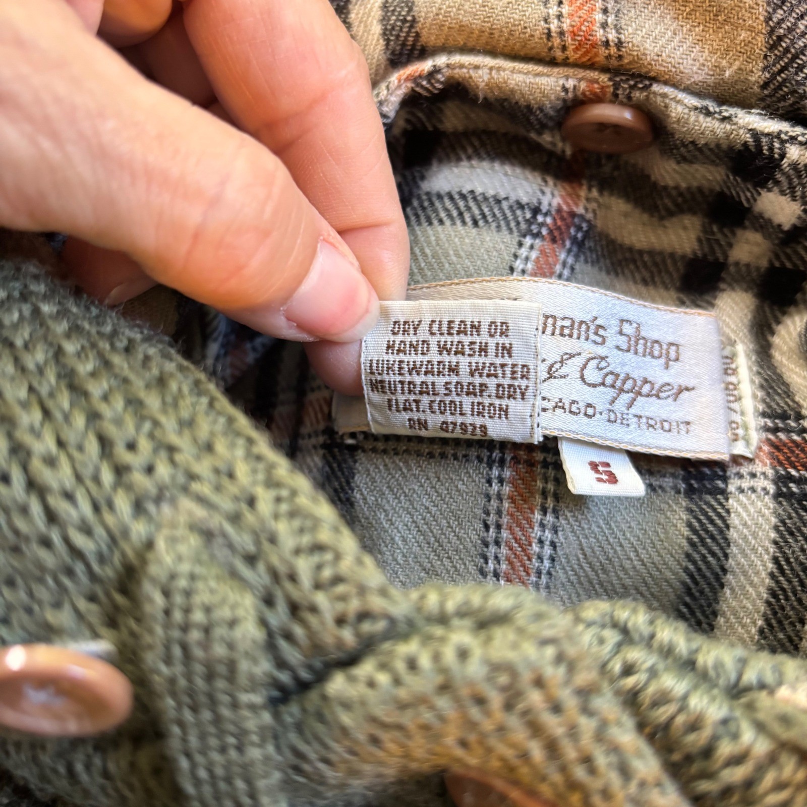 Vintage Capper & Capper 100% Pure Wool Hooded Cardigan Plaid Lined Button Front