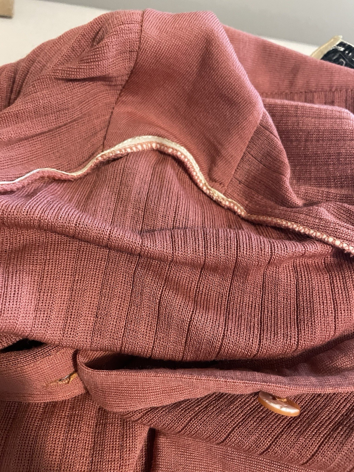70s Francesca For Damon Dress 100% Wool Pleated Blush Guava Long Sleeve 8