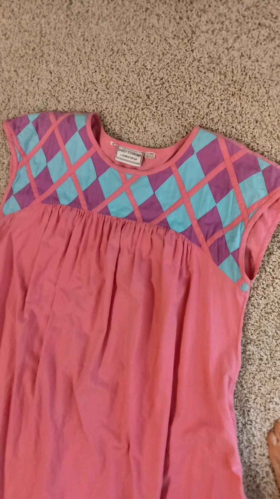 Sandy Starkman Vintage 100% Cotton Loungewear Housecoat Pink SZ M/L