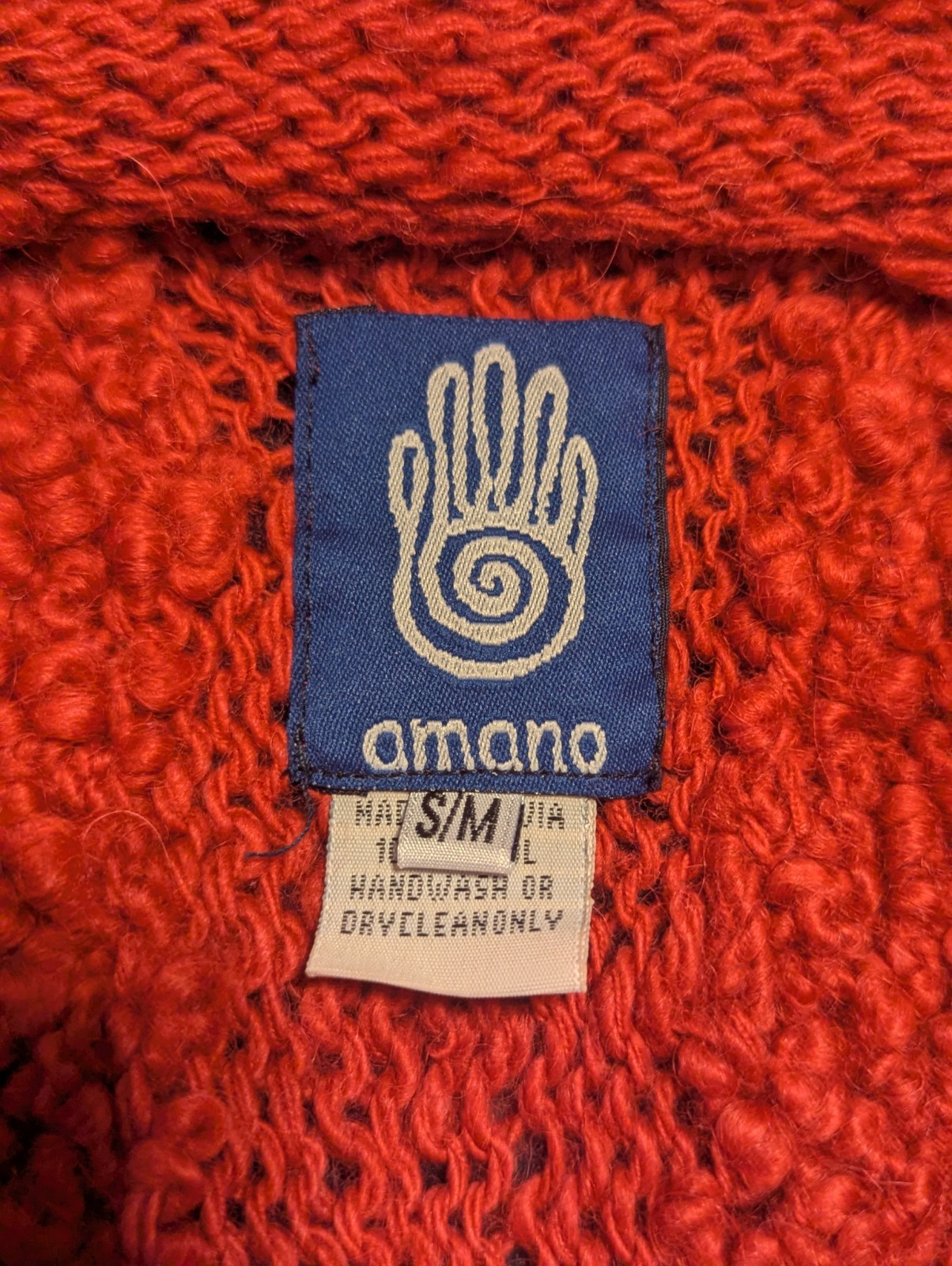 Vintage Pink Amano Sweater Chunky Knit 100% Wool Bell Sleeves Fun Shape Size S/M