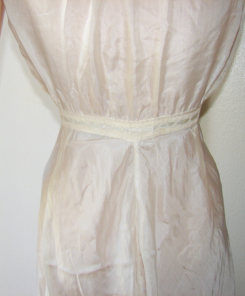 Edwardian Lingerie STEP-IN WHITE SILK & ECRU CROCHET size S c3-l