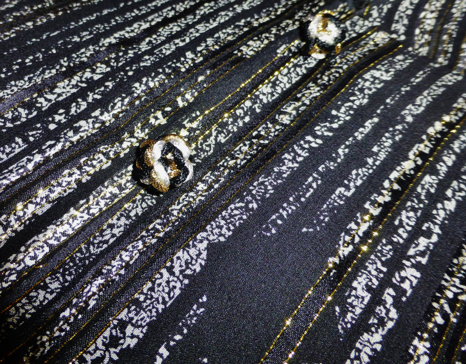 Vtg 80s Anne Crimmins Gauze SILK Gold Metallic Lurex Cocktail Party Tunic DRESS