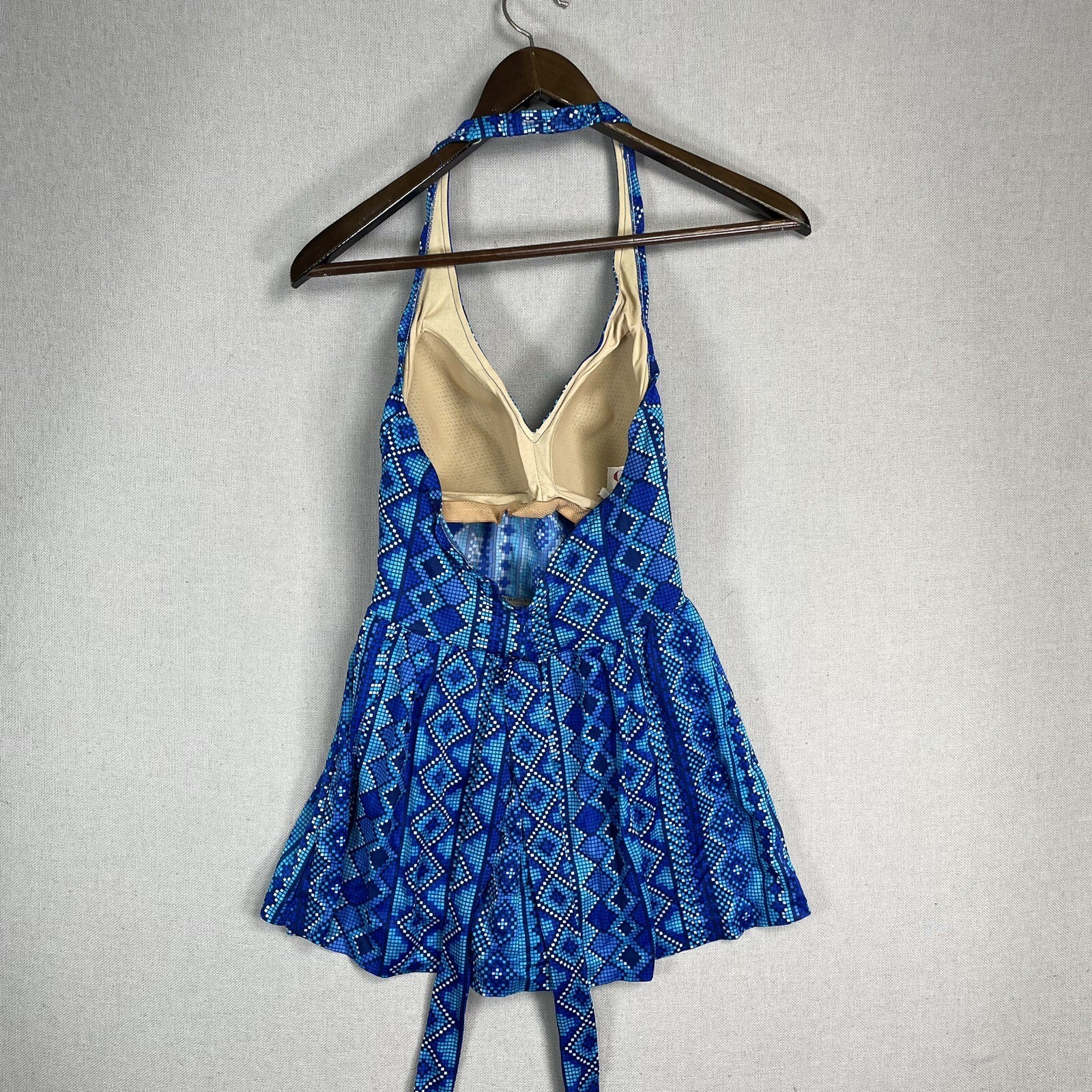 VINTAGE 50s 60s Cole of California One Piece Swimsuit Sz 14 Geometric J24