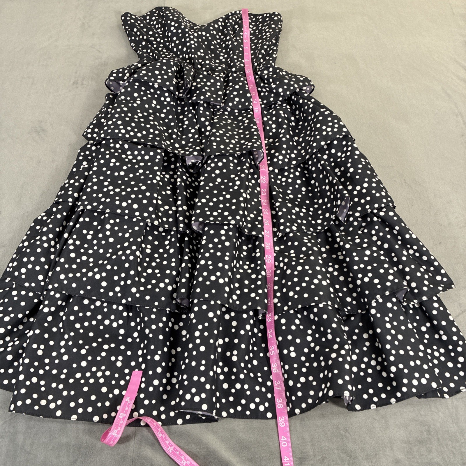 Vintage Diamond’s Run Wayne Diamond Strapless Polka Dot Ruffled Dress Sz. 11/12