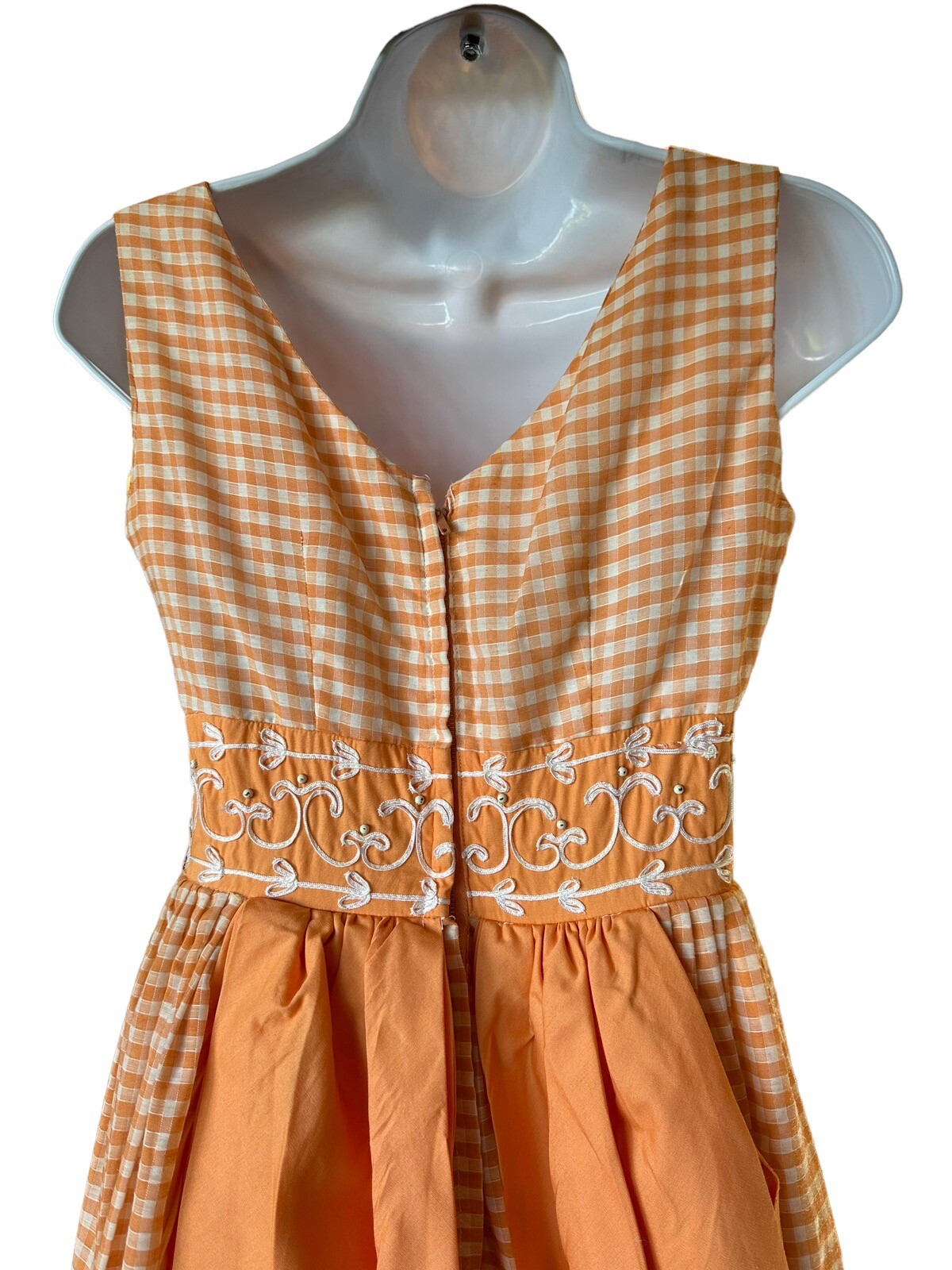 Vintage 1960’s Stanton Jrs. Gingham Cottagecore High Waisted Trill Dress