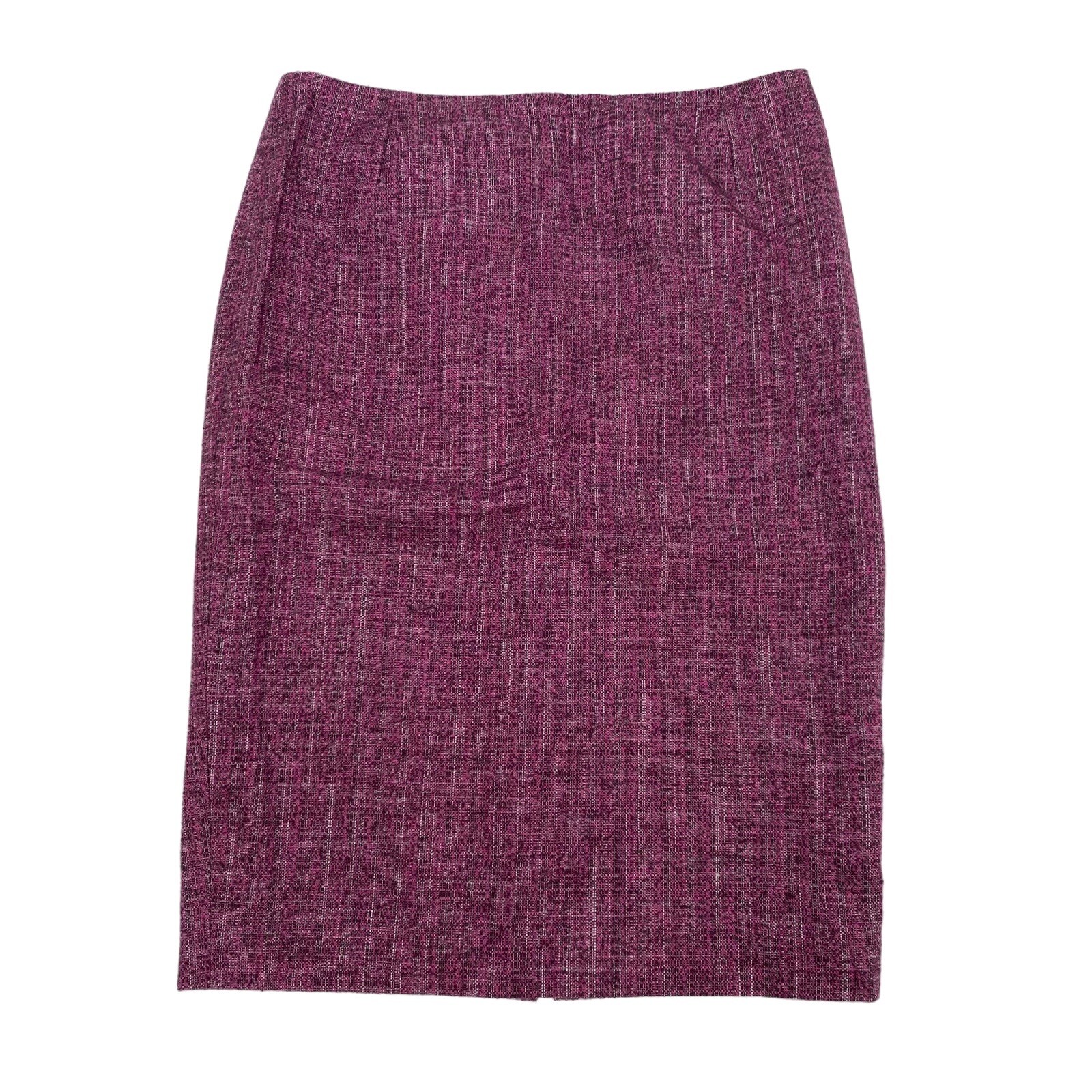 ESCADA Pencil Skirt Size 36 Wool Silk Purple Tweed Lined Chic Career