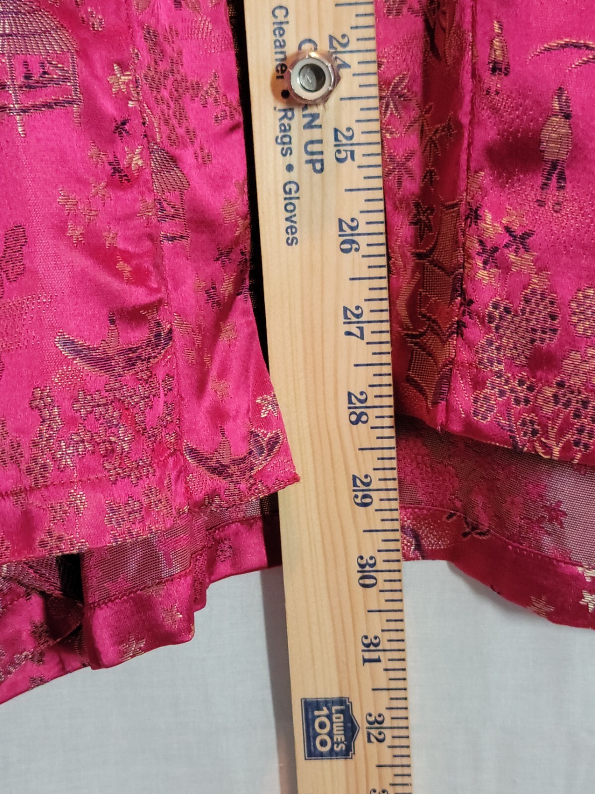 Vintage Health Chinese Robe and Pants Womens Size 10 Pink All Over Embroidery