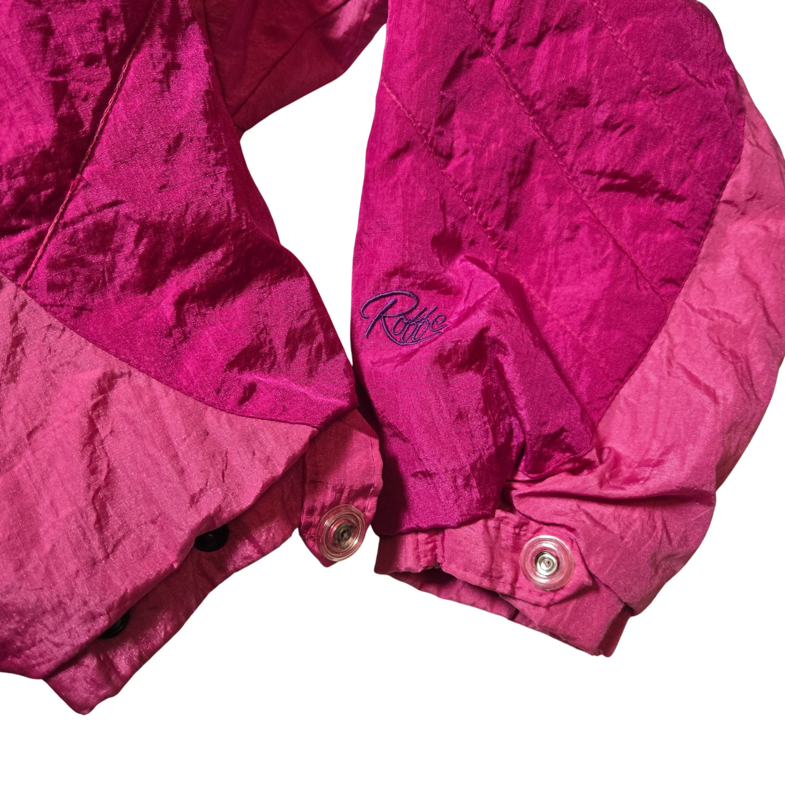 Vintage 1980s ROFFE Ladies STARGAZER 1989 Pink Geometric Ski Jacket – SZ 14