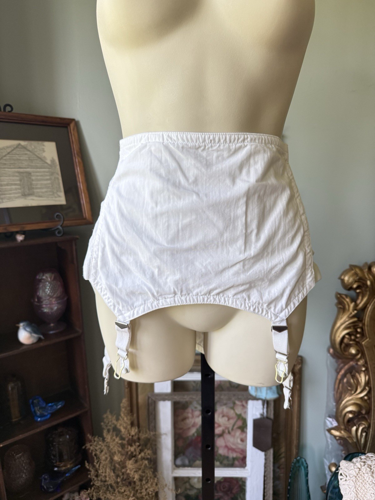 FORMFIT 1940-50s GIRDLE CORSET W/GARTERS #1023 VINTAGE LINGERIE SIZE 32