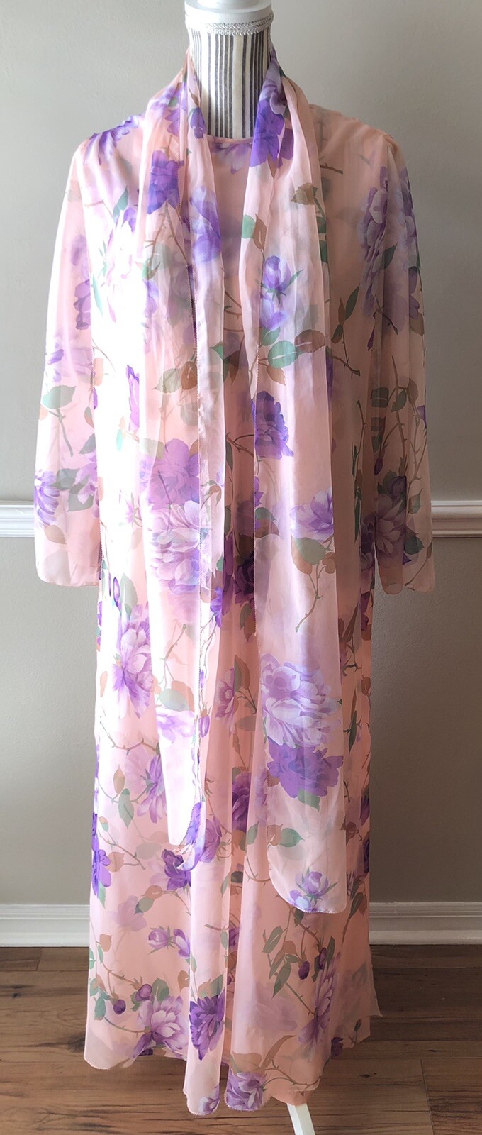 Vintage DON LUIS DE ESPANA Long Maxi Dress Shawl BOHO CHIC Spain SZ 18 L XL VTG