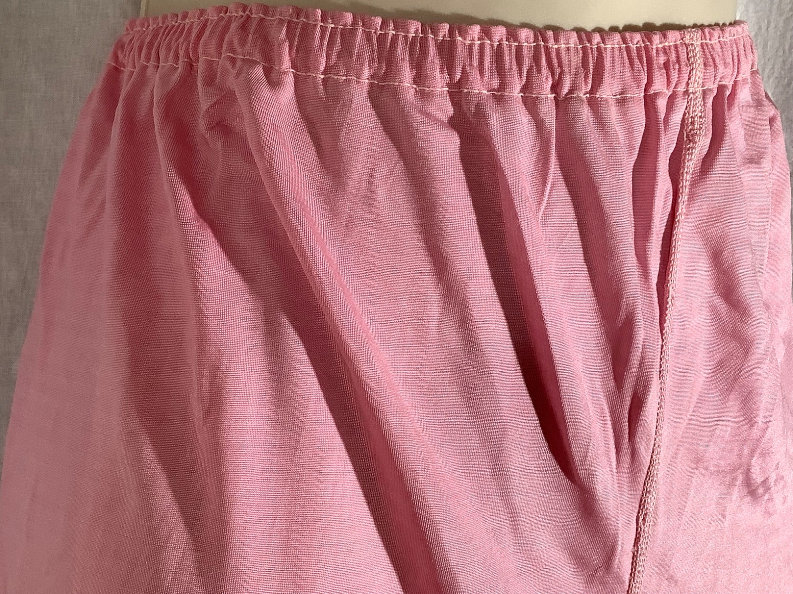 Vintage pink Tap Pants lace Briefs bloomers XL granny Rayon knit Pettipants 50s