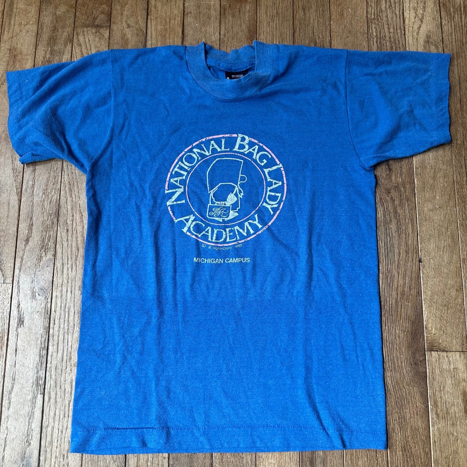 Vintage 80s National Bag Lady Academy Michigan T Shirt Screen Stars Size Small